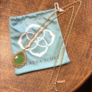 Kendra Scott Lime Green Pendant Necklace